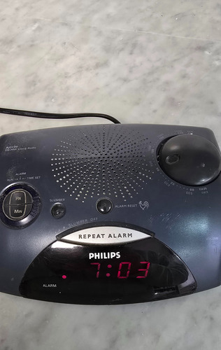 Radio Reloj Despertador Philip Gris Oscuro (Usado)