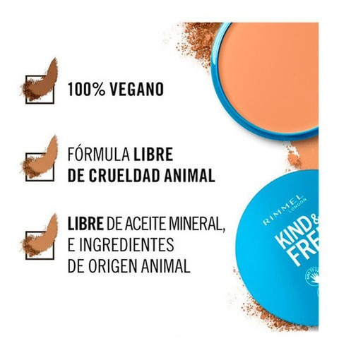 Polvo Compacto Rimmel Kind & Free Apto Vegano