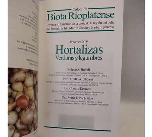 Hurrell: Biota Rioplatense Xiv Hortalizas Verduras Legumbres