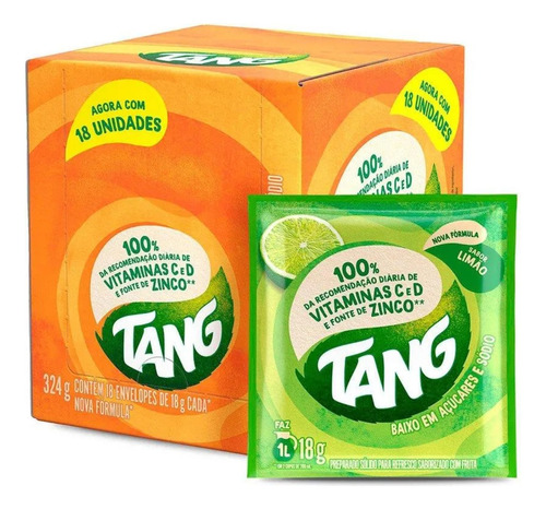 Suco Em Pó Tang Limão 324g - 18 Sachês De 18g