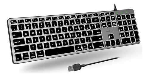 Teclado Mac Retroiluminado Macally Con Cable - Silencioso, E