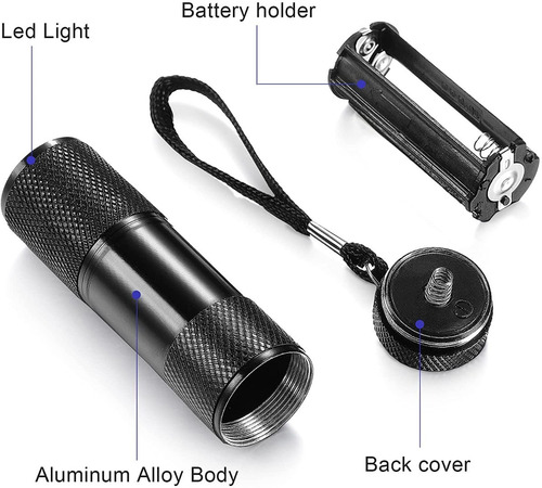 Imagen 3 de 9 de ¡ Linterna Uv Led Uv Ultravioleta Luz Negra Experimentos !!