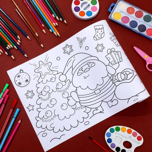 1 Poster Gigante De Navidad Para Colorear De 118 X 11.8 PuLG