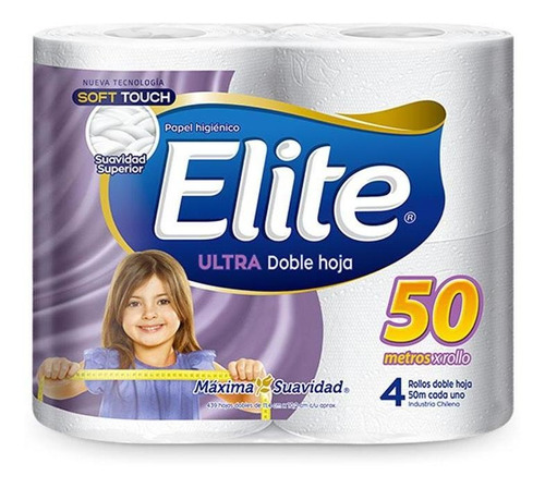 Papel Higiénico Elite Ultra Doble Hoja 32 Rollos X 50 Metros