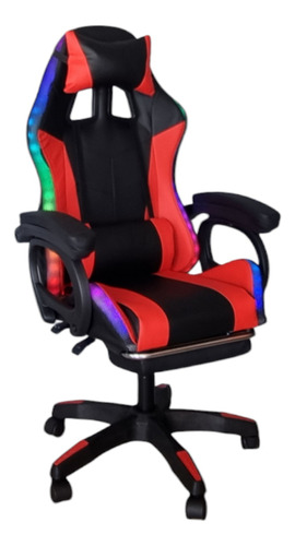 Silla Gamer Led Masajeador Lumbar Descansa Pies Reclinable