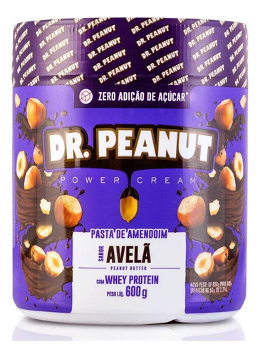 Pasta De Amendoim Dr Peanut Novos Sabores Whey Gourmet 600g Sabor Avelã
