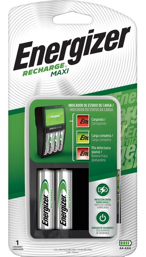 Imagen 1 de 6 de Cargador Energizer Maxi Aa Aaa + 2 Pilas Recargables Aa - Importadora Fotografica - Distribuidor Oficial Energizer