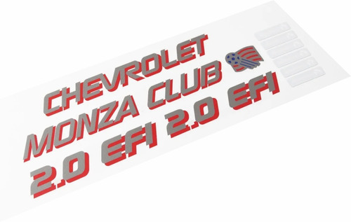 Kit Adesivos Monza Club 2.0 Efi Grafite E Vermelho Mz004