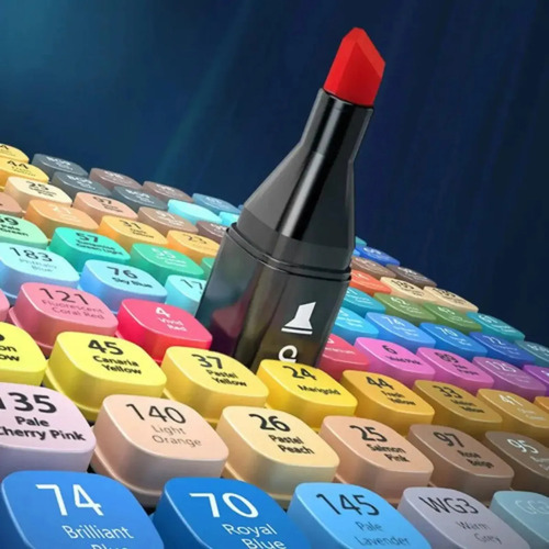 Kit 48 Canetas Touch Permanentes Cores Vibrantes Ponta Dupla 48 Cores