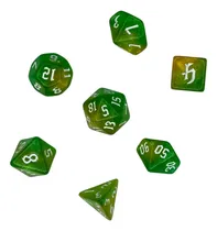 Comprar Set 7 Dados Juegos De Rol Verde Y Amarillo Marmoleado T \u002F G