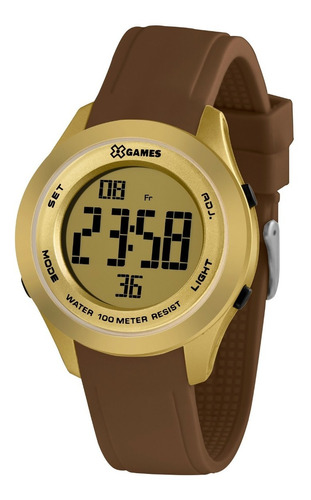Relógio X-games Feminino Digital Xmppd600 Dourado Marrom