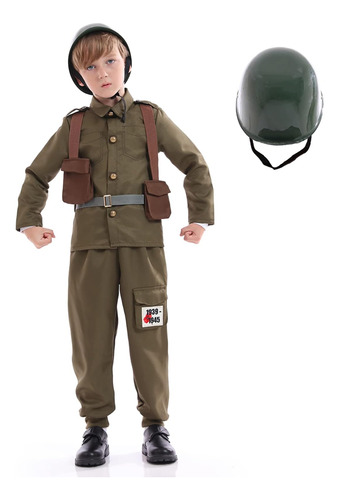 Funivals Disfraz De Soldado Del Ejército Para Niños, Disfraz