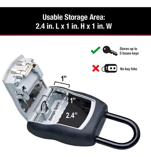 Imagen 6 de 8 de Candado Caja Guarda Llaves Master Lock 5400d Clave Numerica