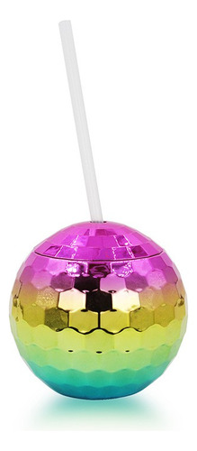 Vaso Para Bebidas U 1970 Disco Ball Con Pajita, Adecuado Par