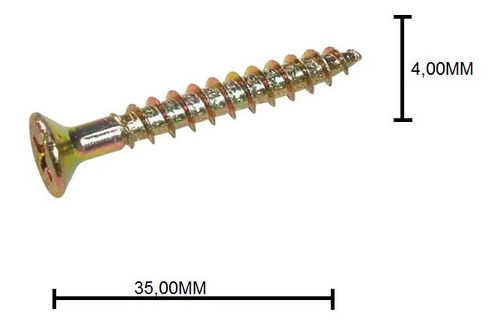 Parafuso Para Madeira Chipboard Chata Phi 4,0 X 35 500 Peças
