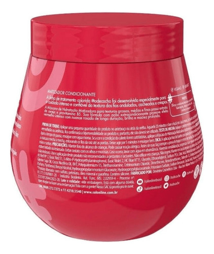 Máscara Matizadora Todecacho Salon Line Vermelho Cereja 300g