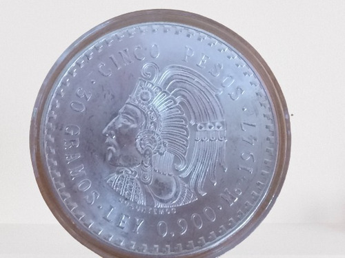 Moneda De 5 Pesos Cuauhtémoc Plata Ley 900 Año 1947