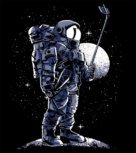 Imagem 2 de 6 de Camiseta Estampa Selfie No Espaço Astronauta Promoção