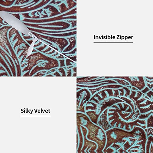Mahito Set Of 2 Throw Pillow Cover Southwestern Aqua Brown T