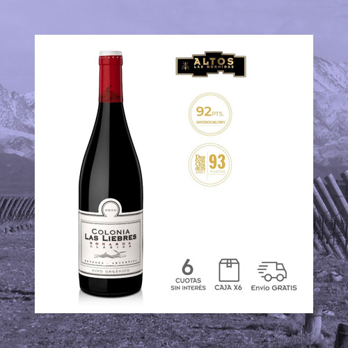 Imagen 4 de 5 de Vino Colonia Las Liebres Bonarda Clásica - Caja 6 X 750ml
