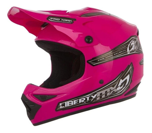 Capacete Cross Fechado Pro Tork Liberty Mx Rosa Sem Viseira Desenho Solid Tamanho do capacete 60