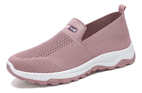  Zapatos De Tenis Transpirables Sin Cordones Para Mujer