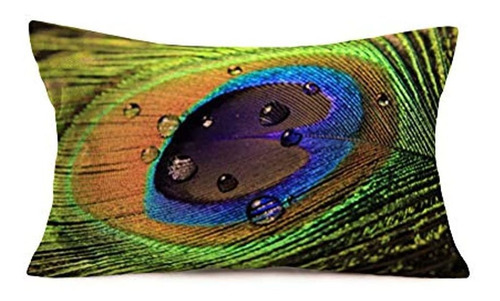 Funda De Almohada De Plumas De Pavo Real