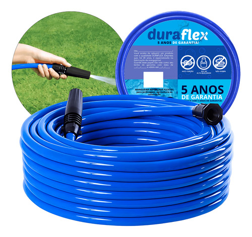 Mangueira Quintal Duraflex Azul Reforçada 10 Mt