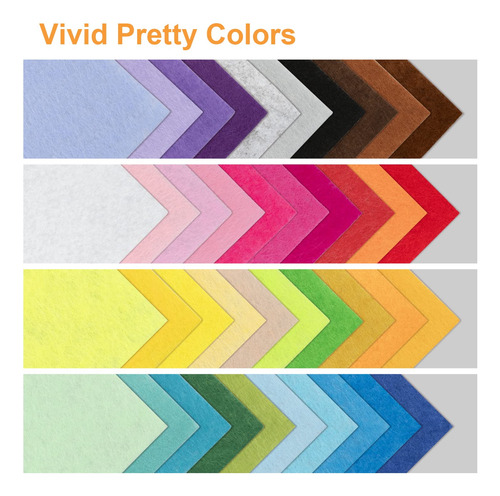 Hojas De Fieltro Para Manualidades De 8 X 12 Pulgadas, 40 Pi