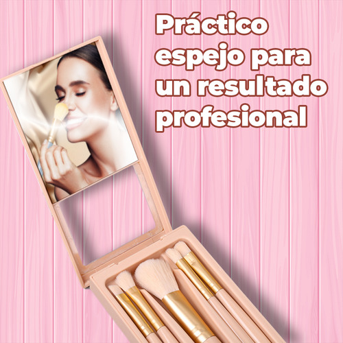 5 Piezas Set Brochas Maquillaje Suave Acabado Profesional