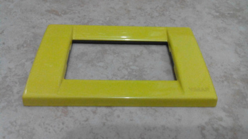 Tapa/placa Metal 3 Modulo Amarillo Vimar Idea