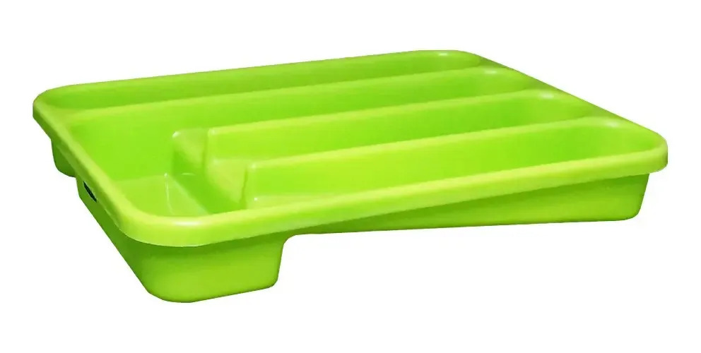 Organizador Porta Cubiertos Para Cajon Cubiertero Colombraro Color Verde