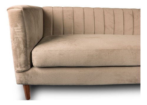 Sofa Sorrento 3 Cuerpos Tela Velvet Vivian - Latam Home