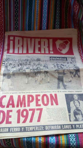 Diario Cronica River Campeon 1977 - Envios C63