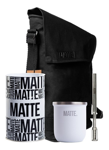 Set Mate Steel + Bombilla + Tambo Yerbero + Matera