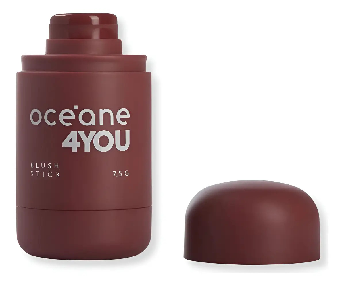 Blush em Bastão Océane 4You Vinho com Acabamento Matte e Alta Pigmentação