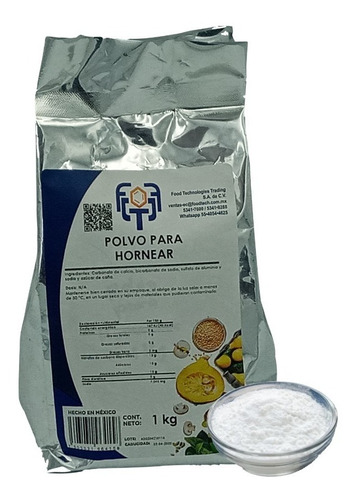 1 Kg Polvo Para Hornear Doble Acción, Aditivo, Leudante