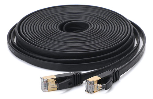 Cable De Red Lan De Alta Velocidad Con Parche Negro Plano, 6