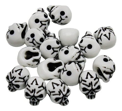 Cuenta Separador Acrílico 100g Pulseras Bisutería Collares Calavera Negra 230pz 9 Mm 1.1 Mm