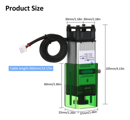Módulo De Grabado 450nm10w High Geevorks Cnc Grabado Láser