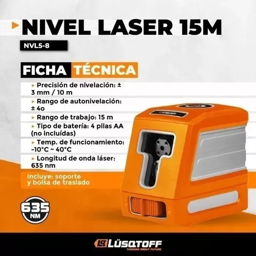 NIVEL LASER AUTONIVELANTE TOTAL 15MT