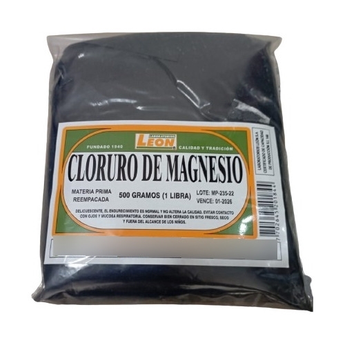 Cloruro De Magnesio 500gr Leon - Unidad a $20000