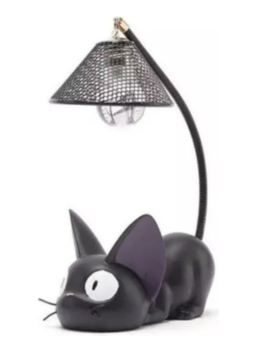 Mini Lampara Gato Negro Luz Noche Resina Artesanía Lámpara