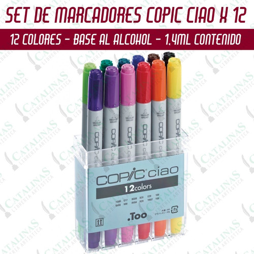 Marcadores Copic Ciao Estuche X 12 Colores Microcentro