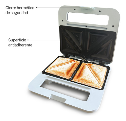 Sandwichera Tostadora Electrica Antiadherente Smart-tek Sd1065 Color Blanco