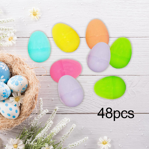 48x Huevos De Pascua Vacíos Para Llenar, Huevos Coloridos A