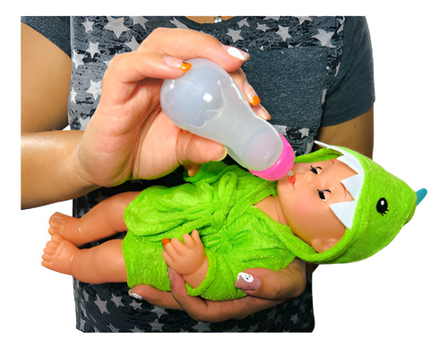 Muñeca Bebe Bata Dinosaurio Salvavidas Flotador Y Accesorios