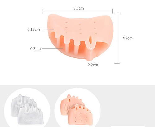 Palmilha Em Gel Silicone Alívio Dores No Pé Ortopédica Bege
