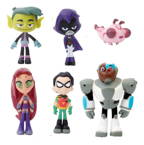 6pcs Teen Titans Go Figura Juguete Modelo Navidad Regalo