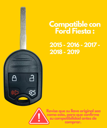 Carcasa Llave Control Ford Fiesta 2015-2019 Ks52